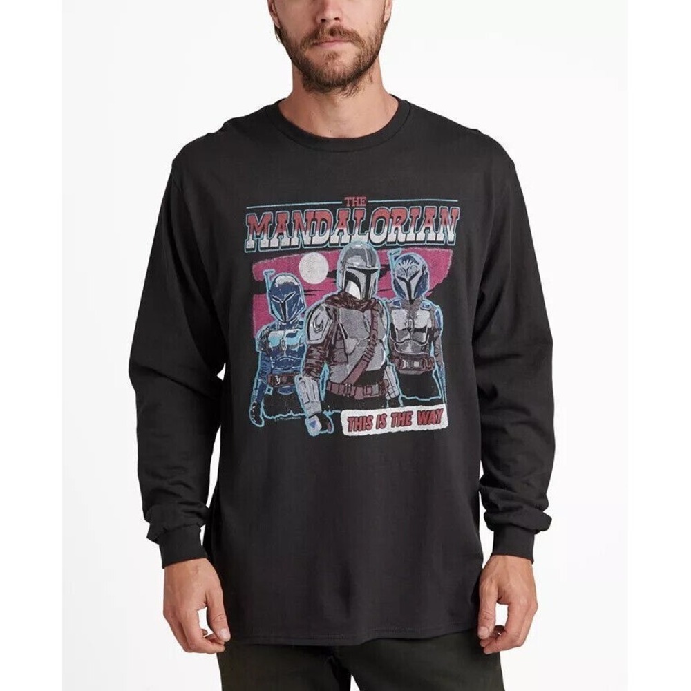 Star Wars Mandalorian Long Sleeve T-shirtMen's LARGE This Is The Way Mandalore - Picture 1 of 4